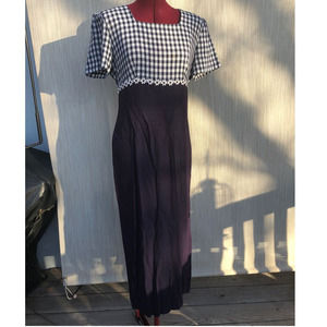 80’s empire waist dress gingham bodice